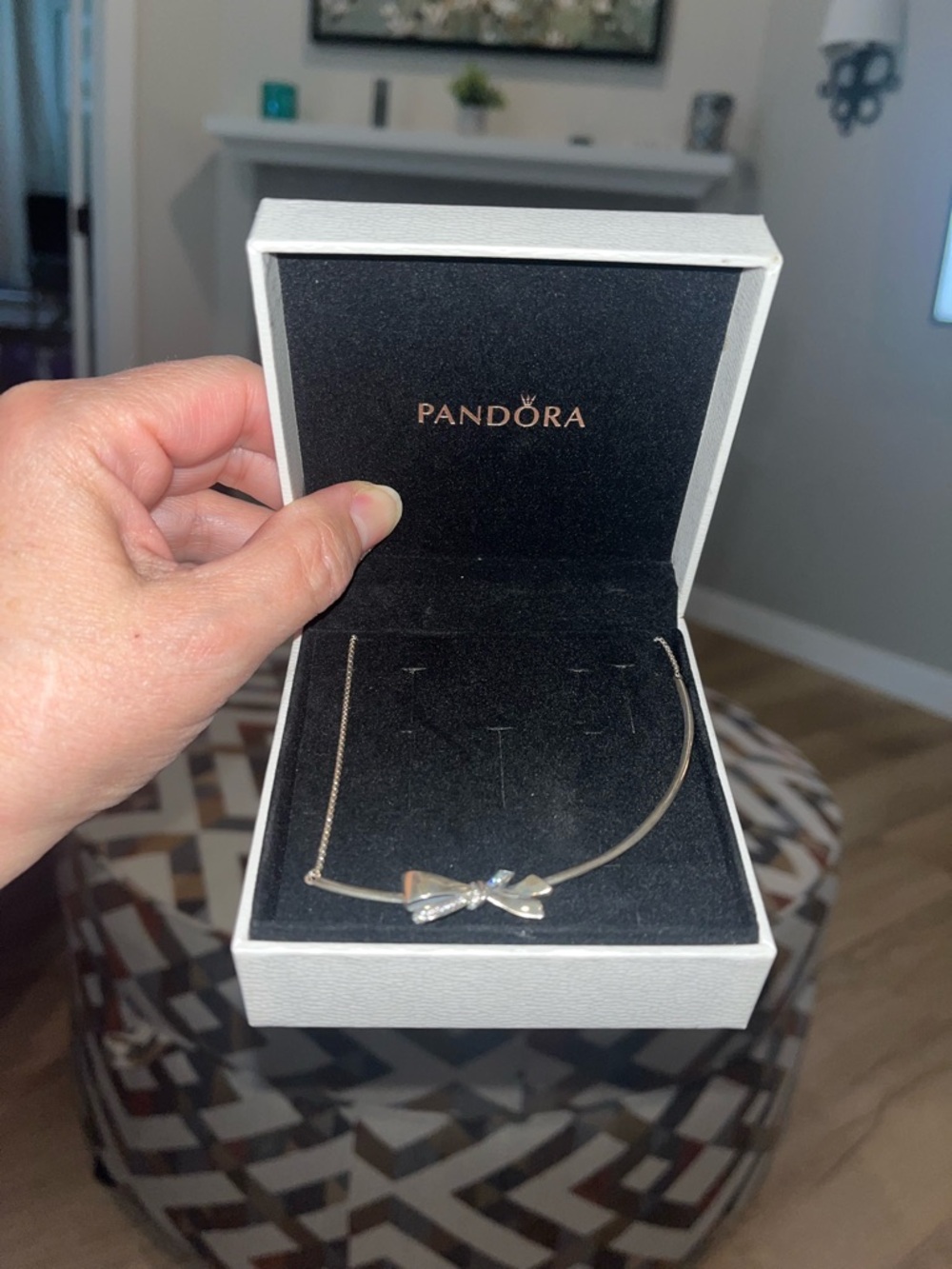 New Pandora .925 Sterling Silver Brilliant Bow Necklace